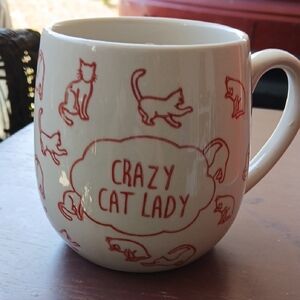Crazy Cat Lady Mug - Red and White